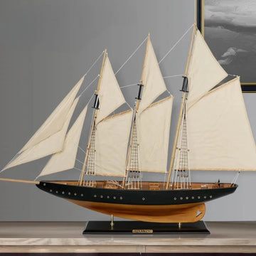 Atlantic Sovereign Wooden Sailing Ship Model - Handcrafted Maritime Elegance (73cm)