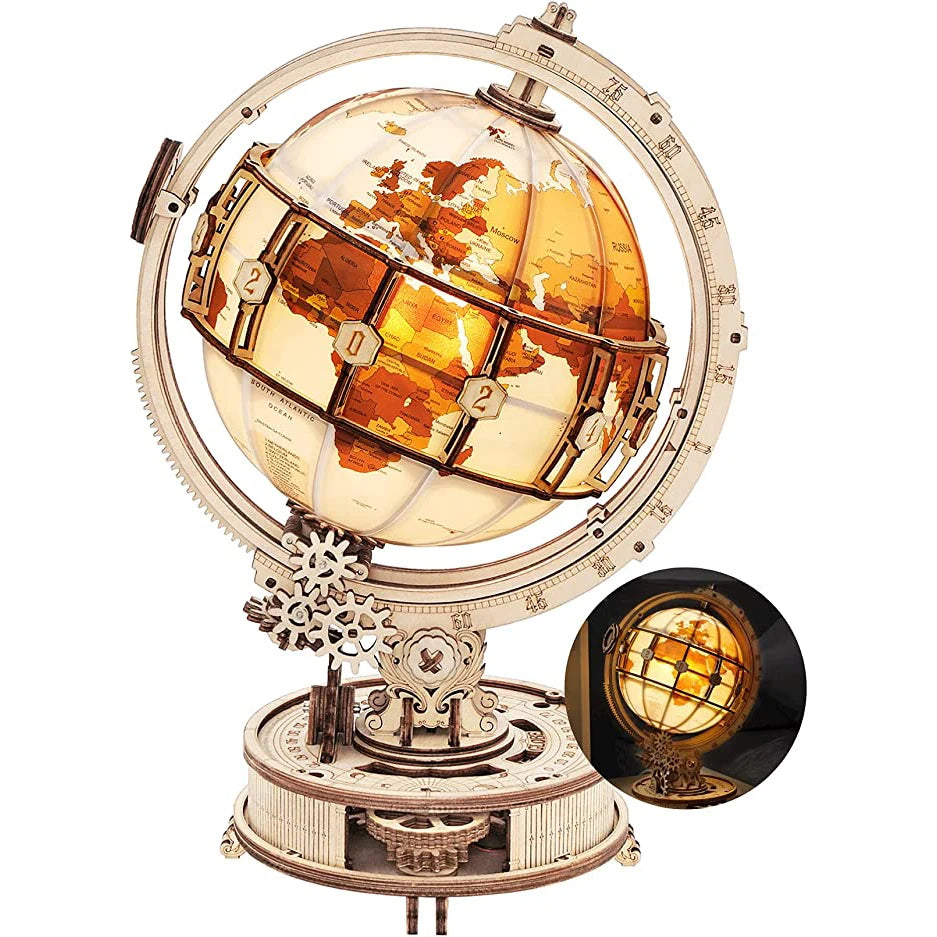 Galileo’s Celestial Globe Model Kit – Light-Up Wooden Puzzle Gift for Science & astrology Lovers