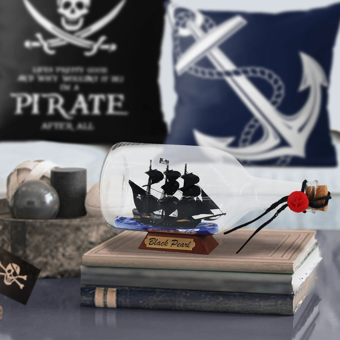 Pirates of the Caribbean bottle boat glass