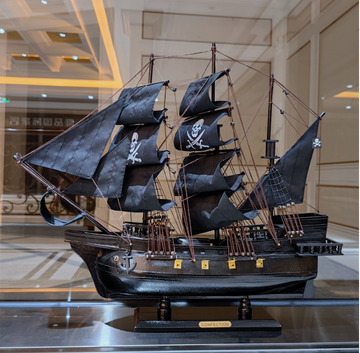 Black Pearl Pirate Ship Model – Triple Black 80cm Handcrafted Maritime Display