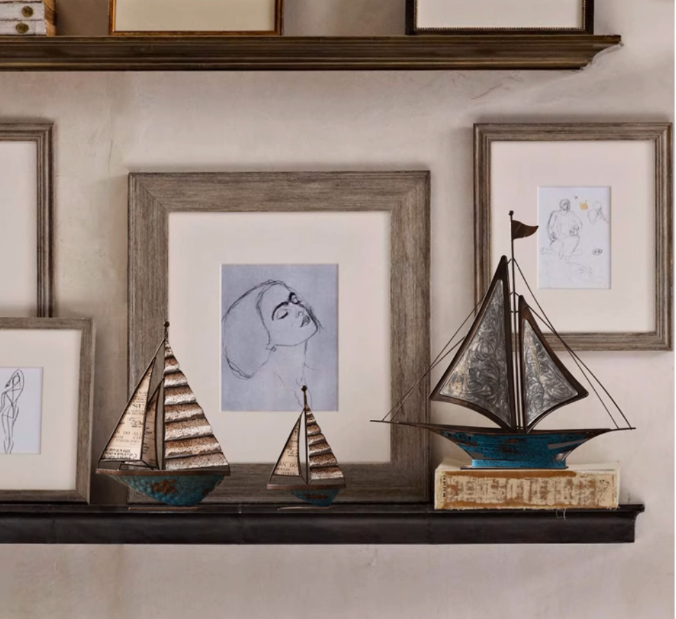 Artisan Sailboat Sculptures – Handcrafted Nautical Decor for Modern Interiors