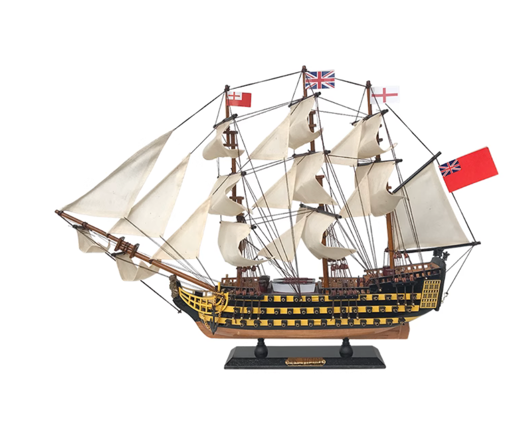 Handcrafted HMS Victory Model Ship – 60cm Display Piece | Wooden Nelson Flagship Replica