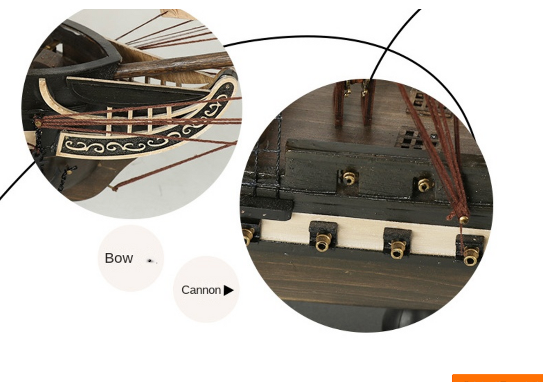 Retro USS Constitution 'Old Ironsides' – 60cm retro Ship Model | Handcrafted Naval Display