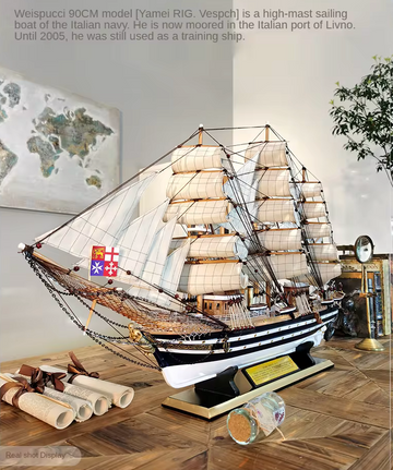 Breathtaking Amerigo Vespucci 90CM large Ship Model - Italian Navy Masterpiece