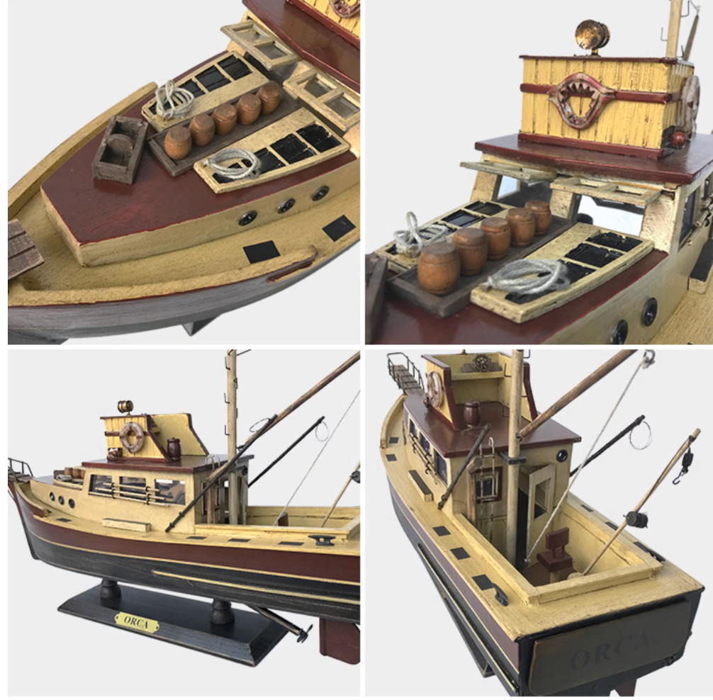 Jaws Orca Model Boat – Handcrafted 39cm Jaws  Movie Replica Fishing Vessel